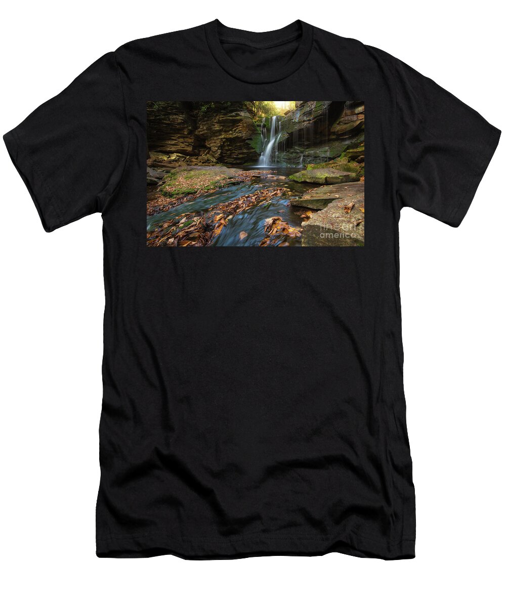 Elakala Falls T-Shirt featuring the photograph Elakala Falls In Autumn by Michael Ver Sprill