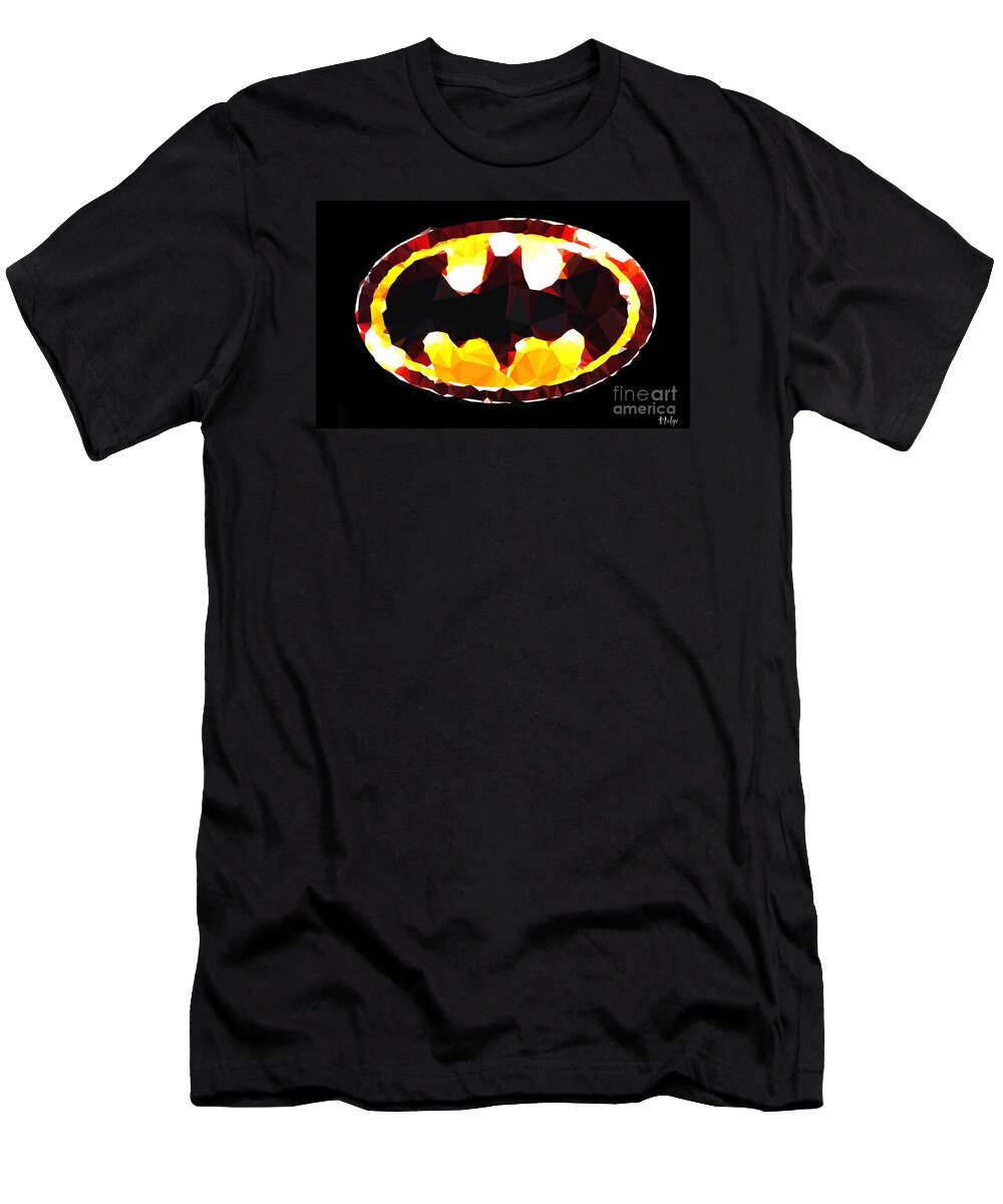 The Batman T-Shirt featuring the digital art Emblem of Hope by HELGE Art Gallery