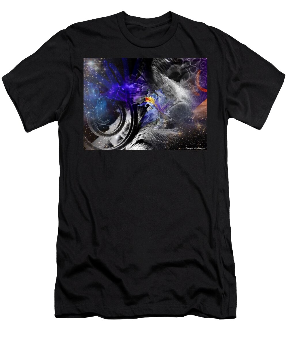 Abstract T-Shirt featuring the mixed media Energy Fields 5 by Janis Kirstein