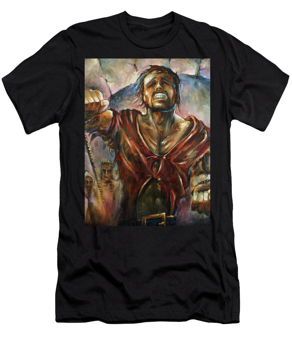 Fantasy T-Shirt featuring the painting Escape by Michael Lang