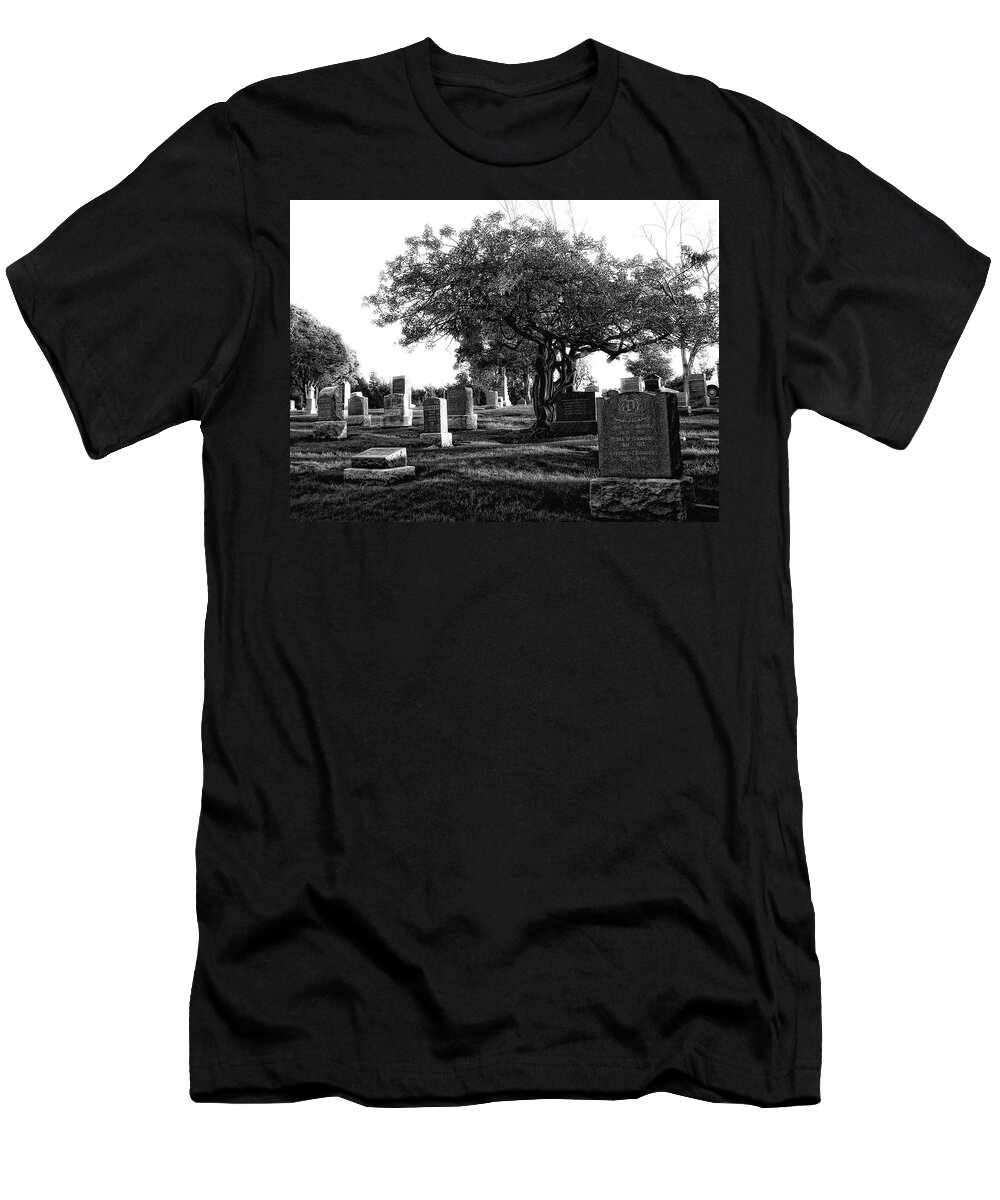 Grave T-Shirt featuring the photograph Etched In Stone by Donna Blackhall