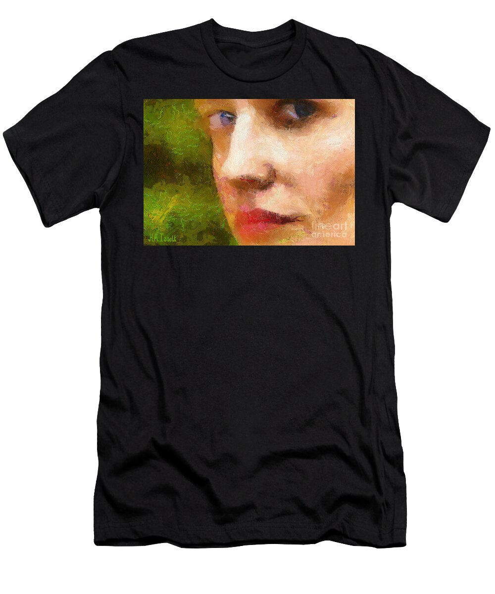 Portrait T-Shirt featuring the digital art Eva Green by Humphrey Isselt
