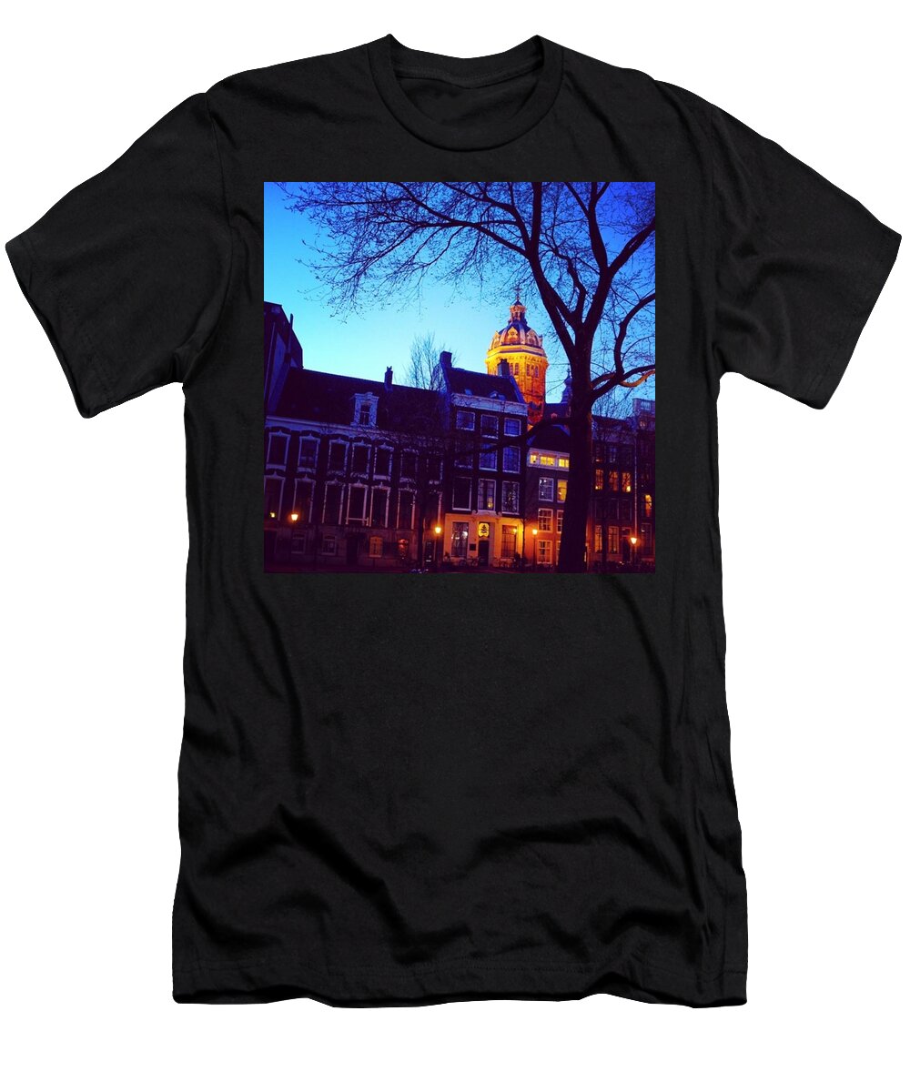 Europe T-Shirt featuring the photograph Evening In Amsterdam by Aleck Cartwright
