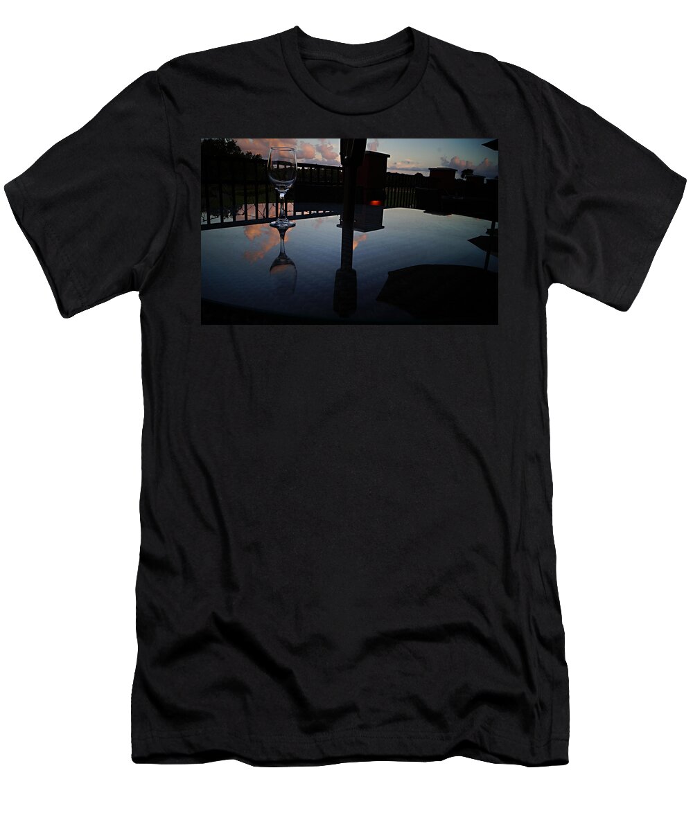 Wine T-Shirt featuring the photograph Evening Time by Chauncy Holmes