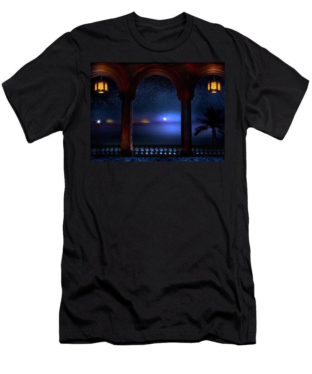 Exotic T-Shirt featuring the digital art Exotic Night by Mark Andrew Thomas