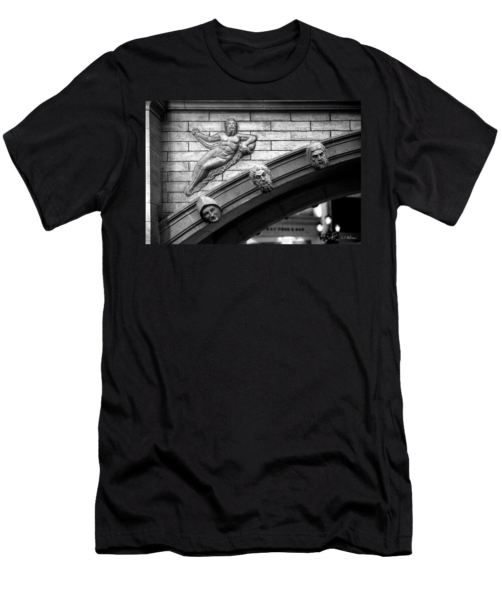 Bridge T-Shirt featuring the photograph Faced the Arch B-W by Christopher Holmes