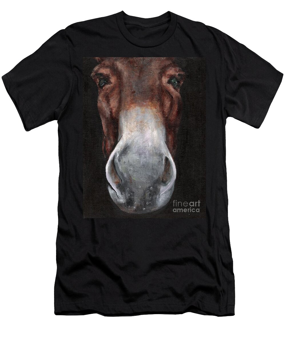 Mule T-Shirt featuring the painting Fannie by Frances Marino