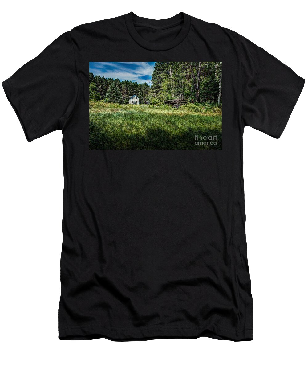 Abandoned T-Shirt featuring the photograph Farm in the Woods by Roger Monahan