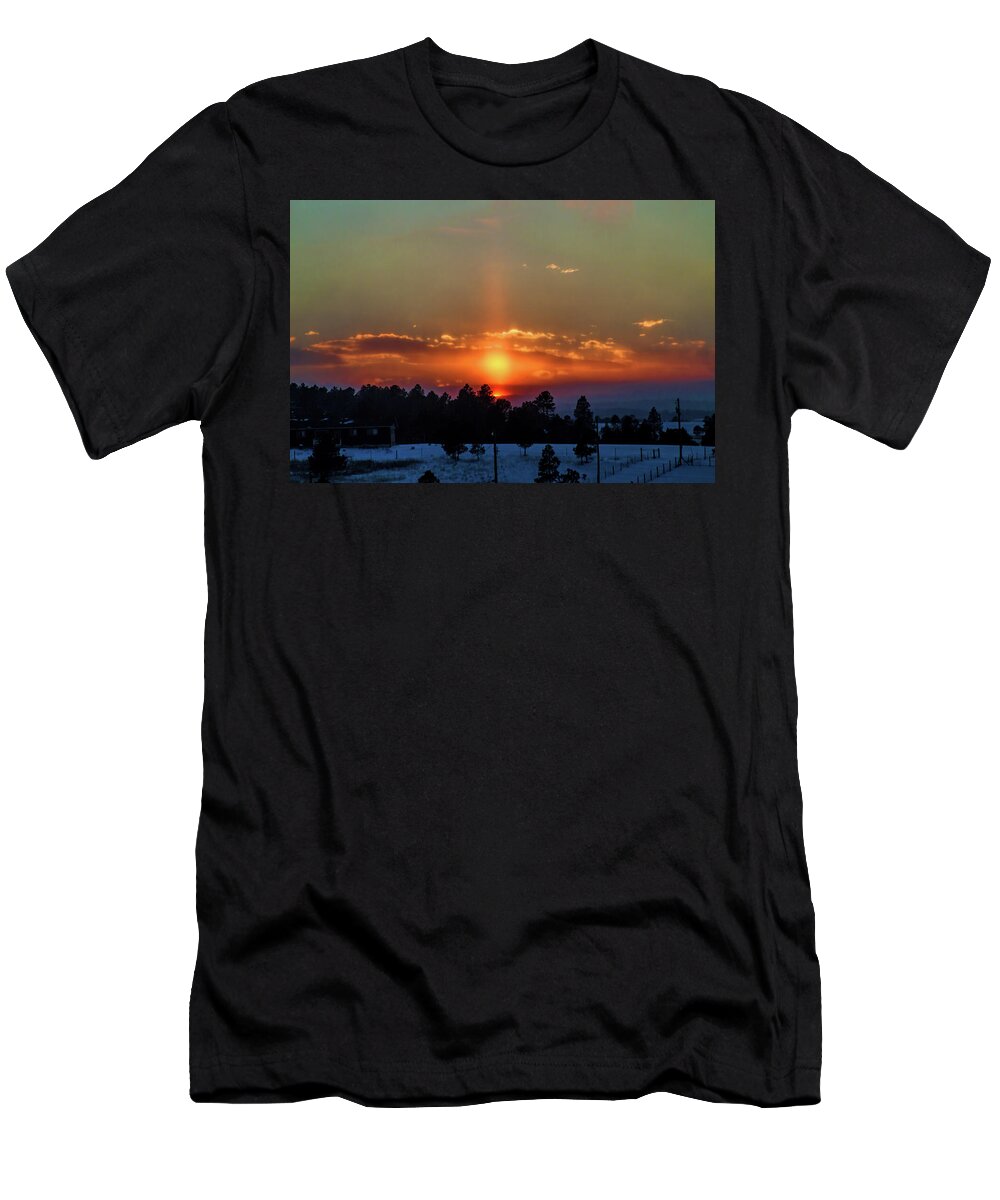 Sunset T-Shirt featuring the photograph February Sunset by Alana Thrower