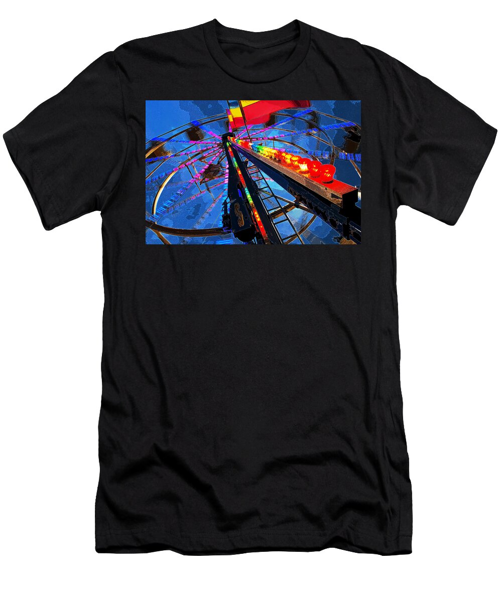 Ride T-Shirt featuring the photograph Ferris wheel impression by Bill Jonscher