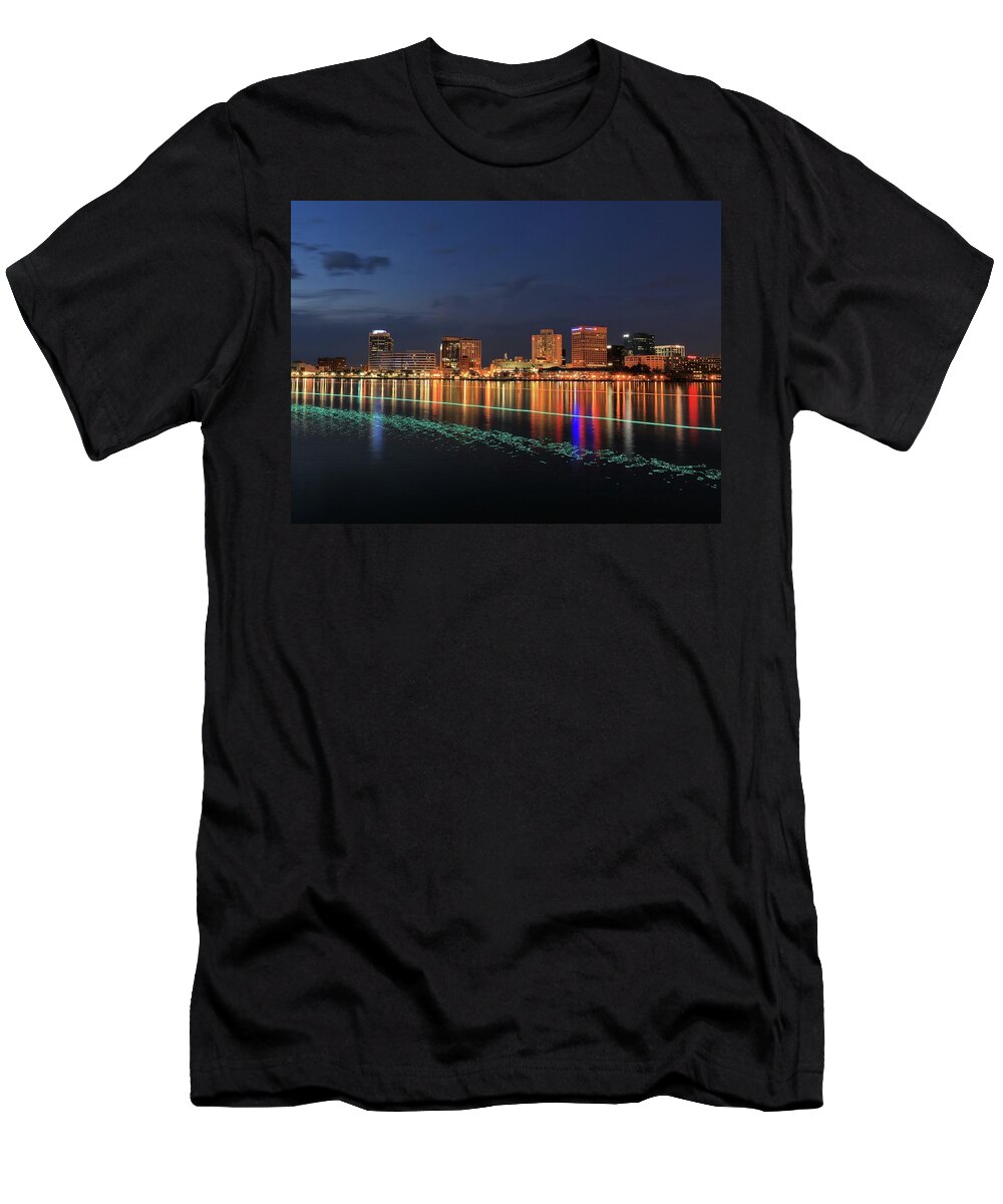 Photosbymch T-Shirt featuring the photograph Ferry passing by the waterfront by M C Hood