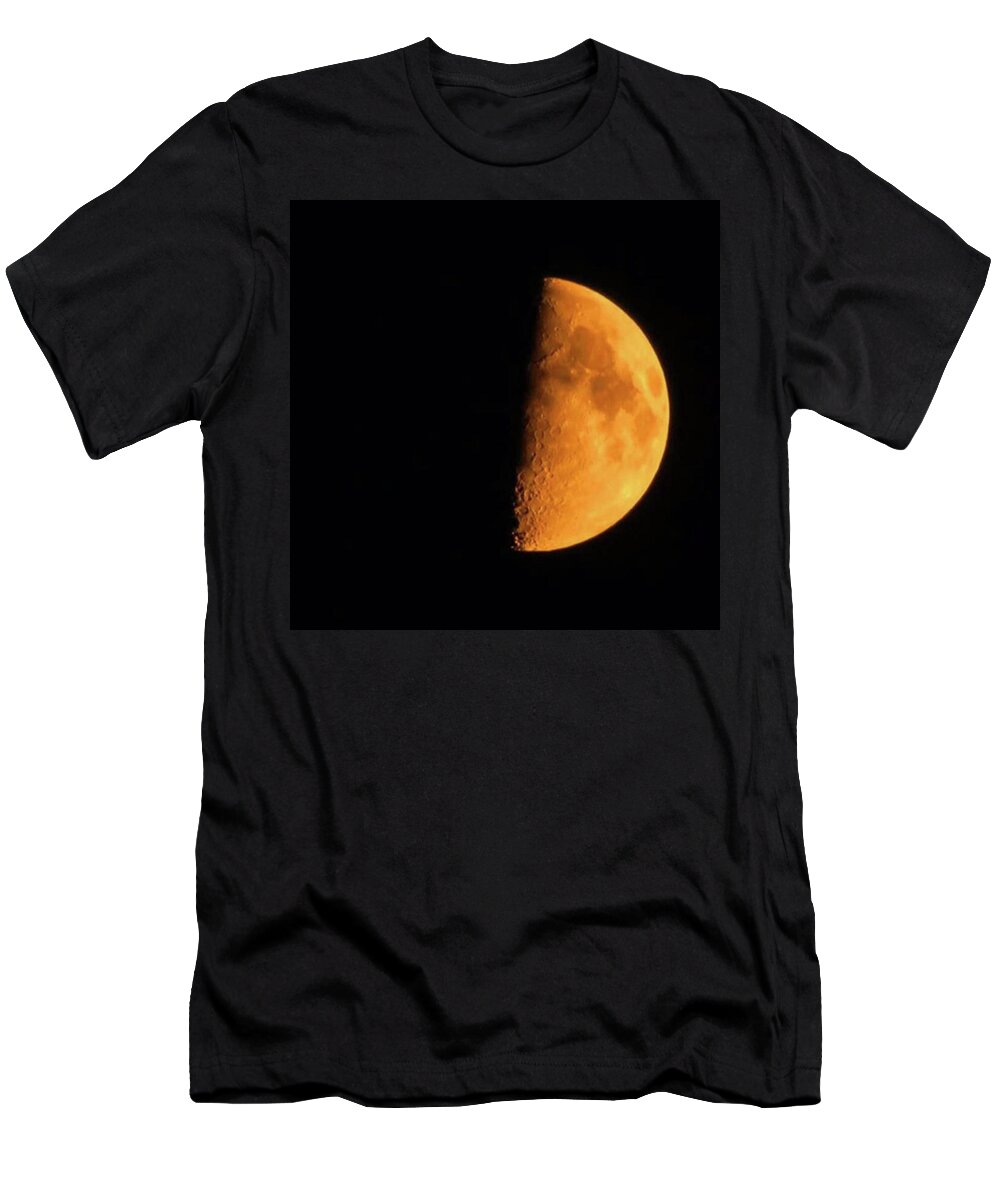 Wildfire T-Shirt featuring the photograph Fire Moon. Orange Moon Due To Smoke by Jerry Renville