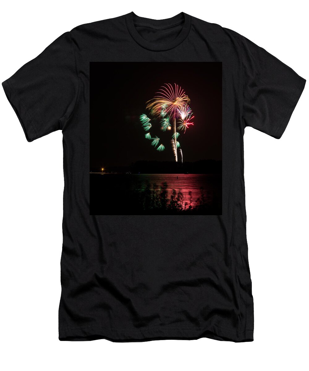Fireworks T-Shirt featuring the photograph Fireworks-3 by Charles Hite