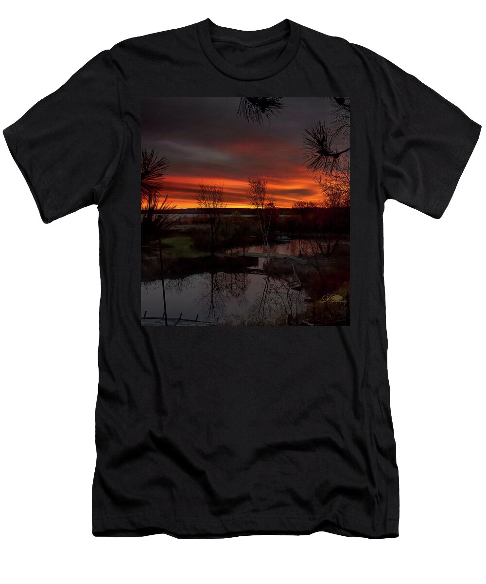 Sunrise T-Shirt featuring the photograph Fish Hook Sunrise by Michael Johnk