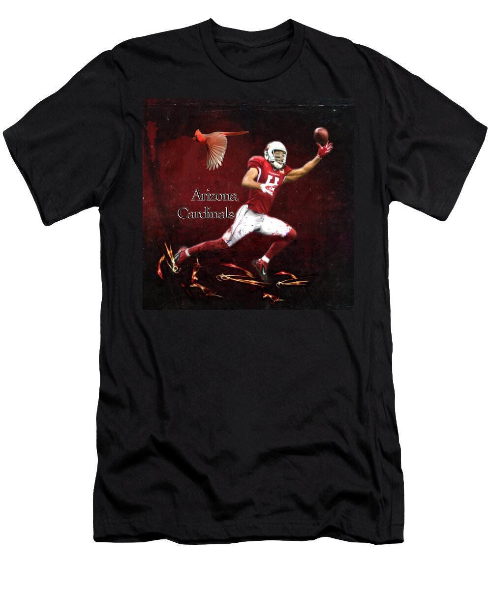 Arizona Cardinals T-Shirt featuring the painting Fitzmagic by Colleen Taylor