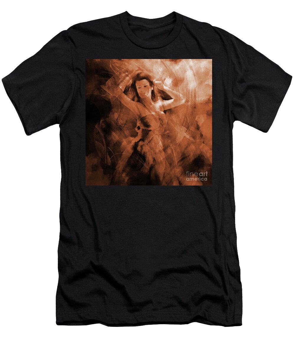 Dance T-Shirt featuring the painting Flamenco dance 02 by Gull G