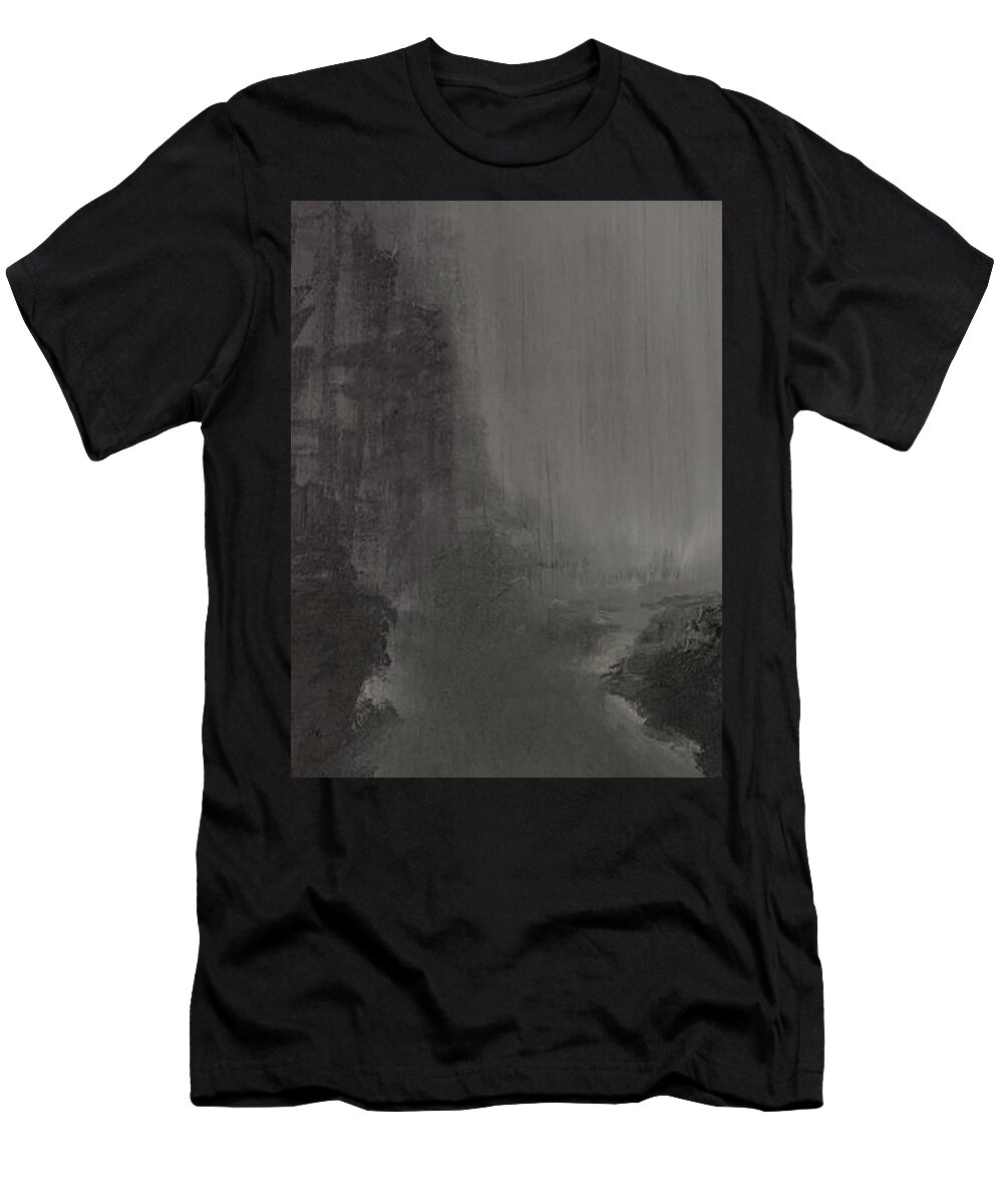  T-Shirt featuring the painting Fog 2 by Lilliana Didovic
