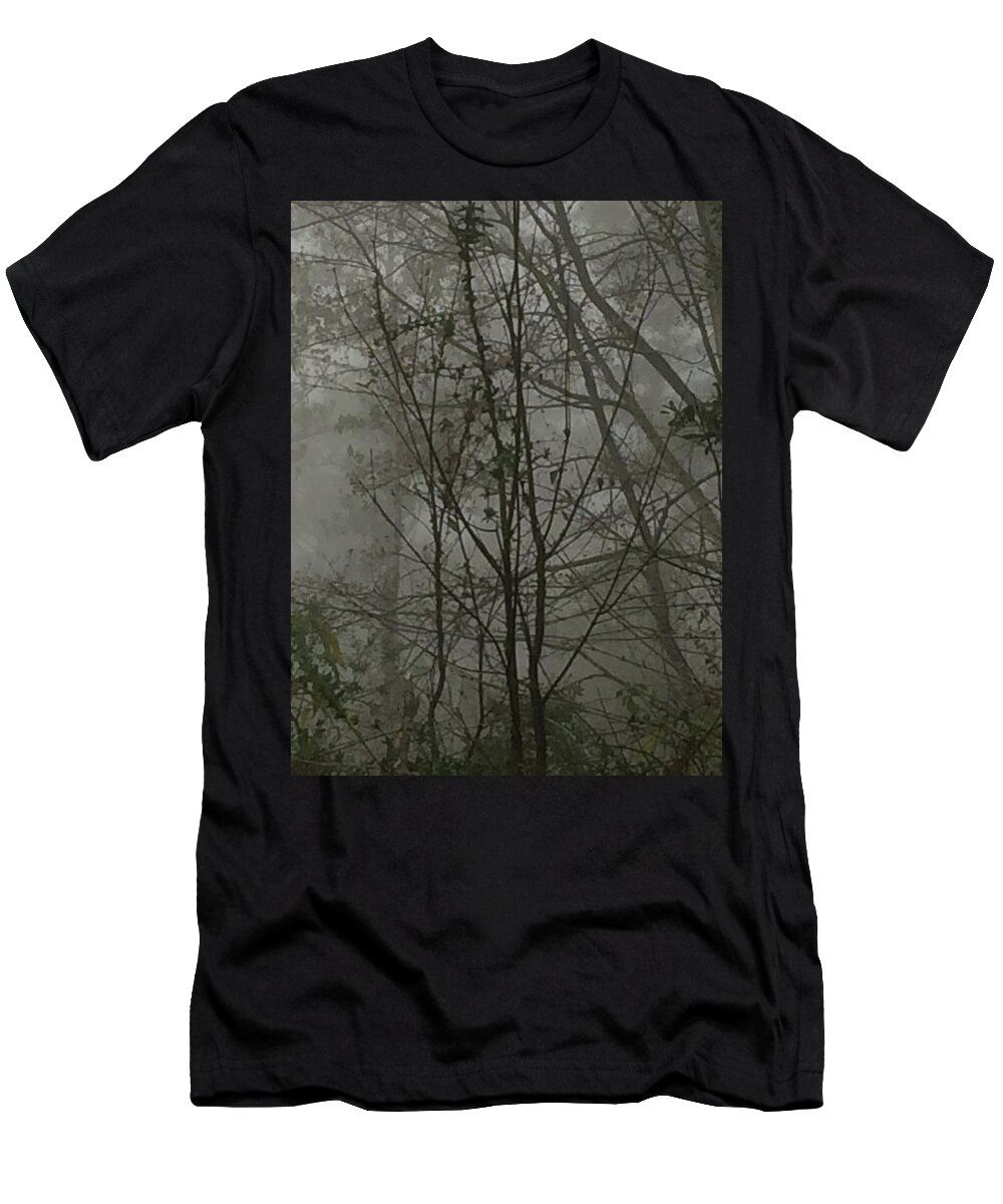 Fog T-Shirt featuring the photograph Foggy Woods Photo by Gina O'Brien