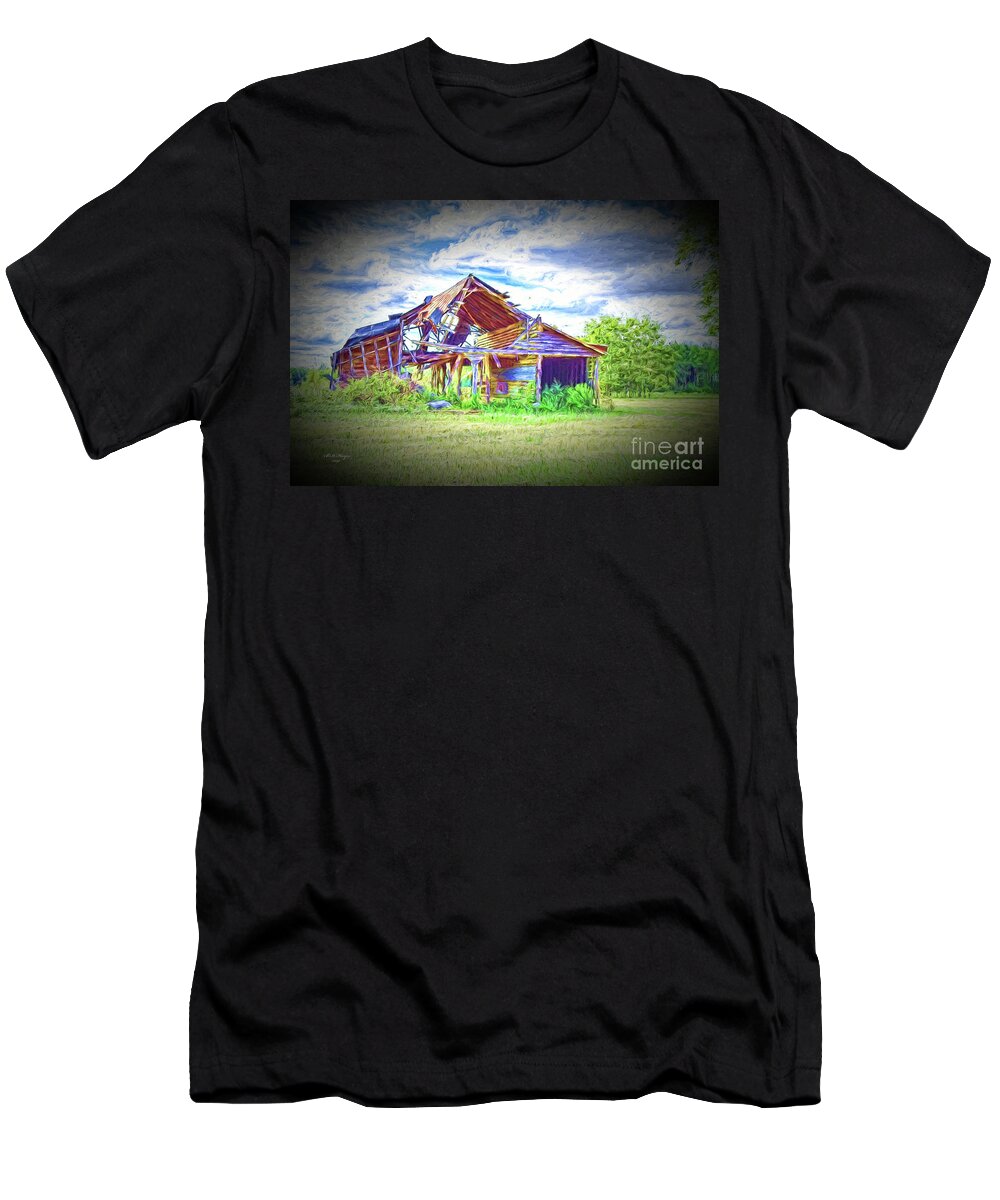 Landscapes T-Shirt featuring the mixed media Forgotten by DB Hayes