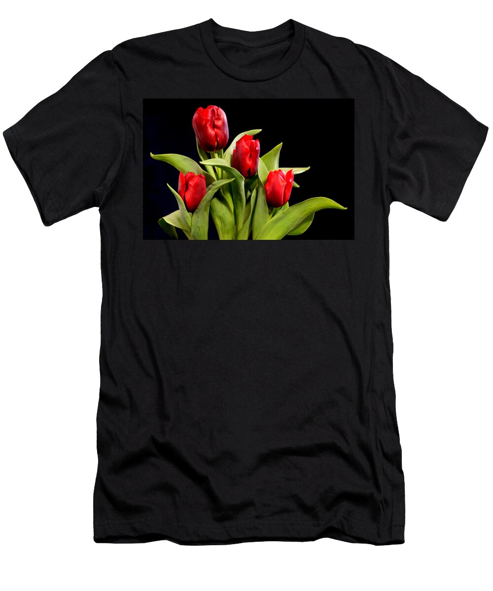 Tulips T-Shirt featuring the photograph Four Tulips by R Allen Swezey