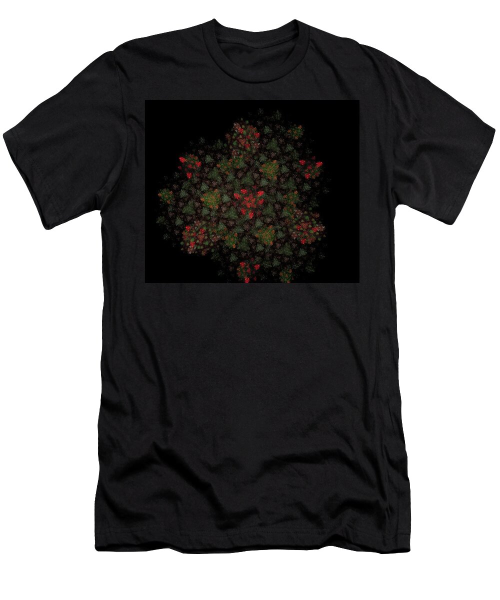 Fantasy T-Shirt featuring the digital art Fractal ChristmasBouquet by David Lane