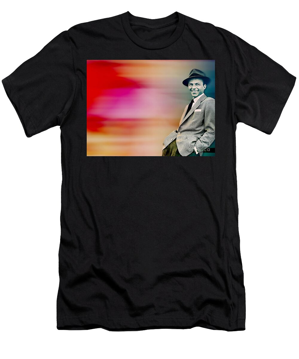 Frank Sinatra Art T-Shirt featuring the digital art Frank Sinatra by Marvin Blaine
