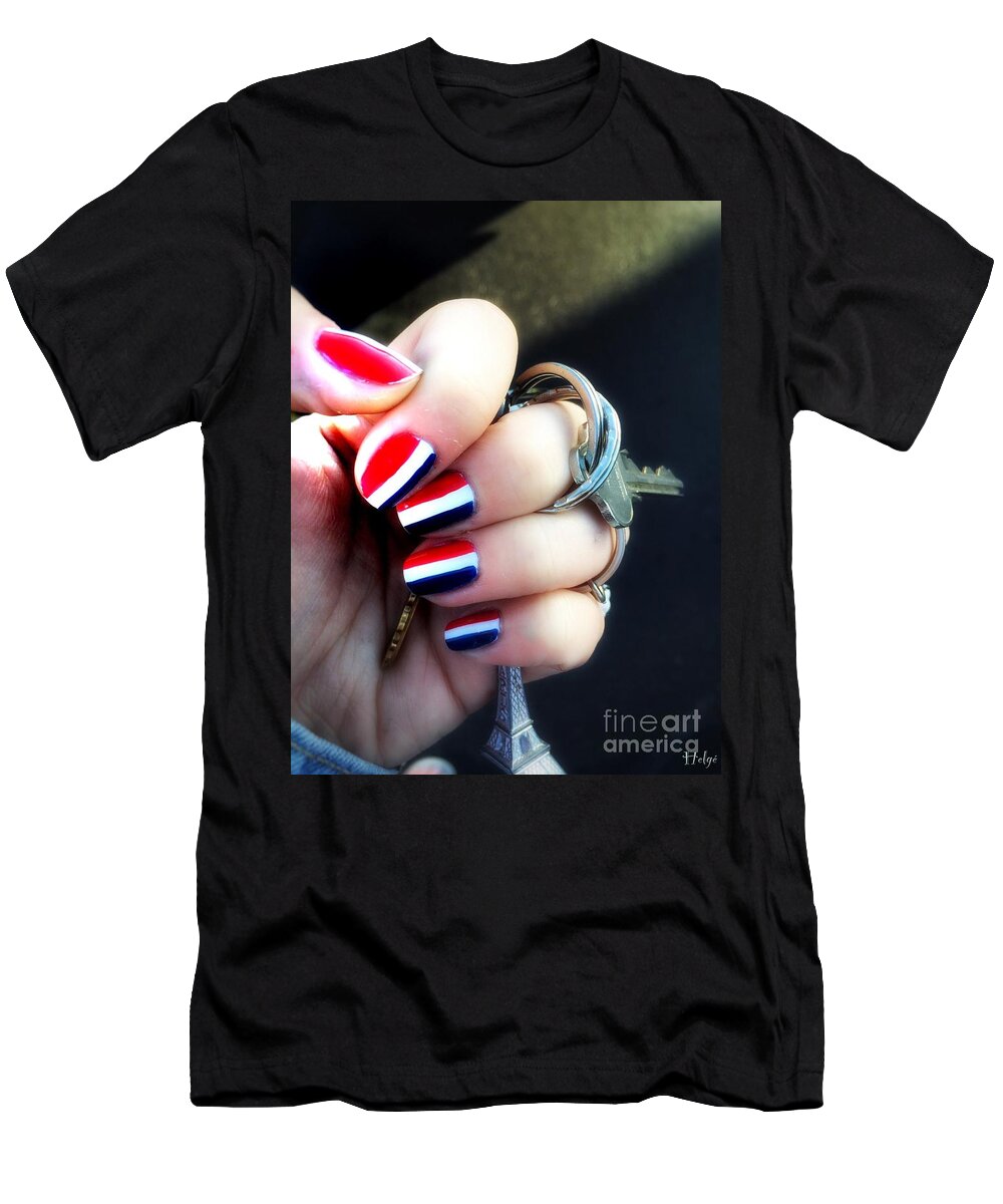France T-Shirt featuring the photograph Frenchy Nails by HELGE Art Gallery