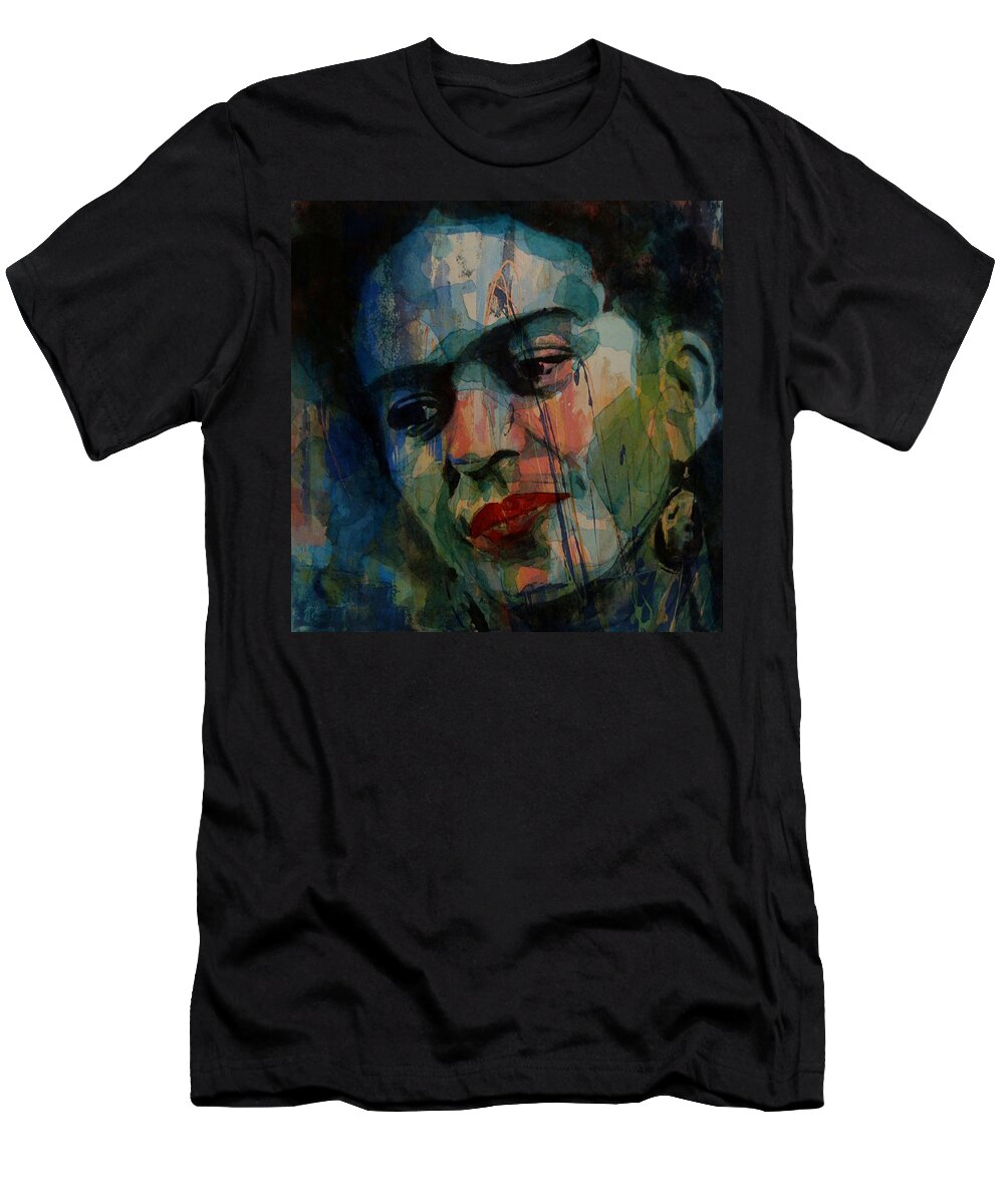 Frida Kahlo T-Shirt featuring the painting Frida Kahlo Colourful Icon by Paul Lovering