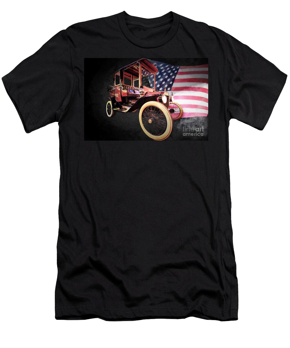 Antique Auto T-Shirt featuring the digital art From Past to Present by Georgianne Giese