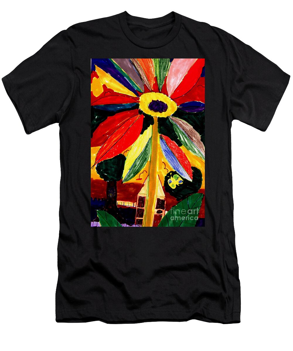 Children's Art T-Shirt featuring the painting Full Bloom - My Home 2 by Angela L Walker