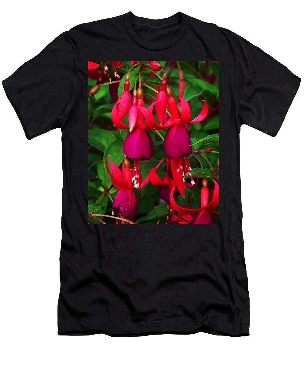 Flowers T-Shirt featuring the photograph Fuschia Heron by Anthony Jones