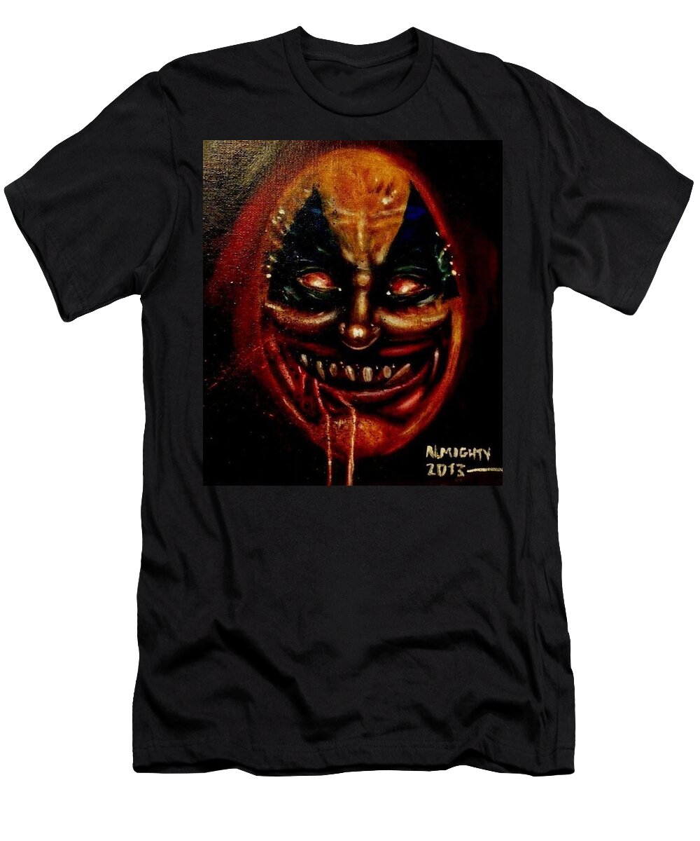 John Wayne Gacy T-Shirt featuring the painting Gacy In Hell by Ryan Almighty
