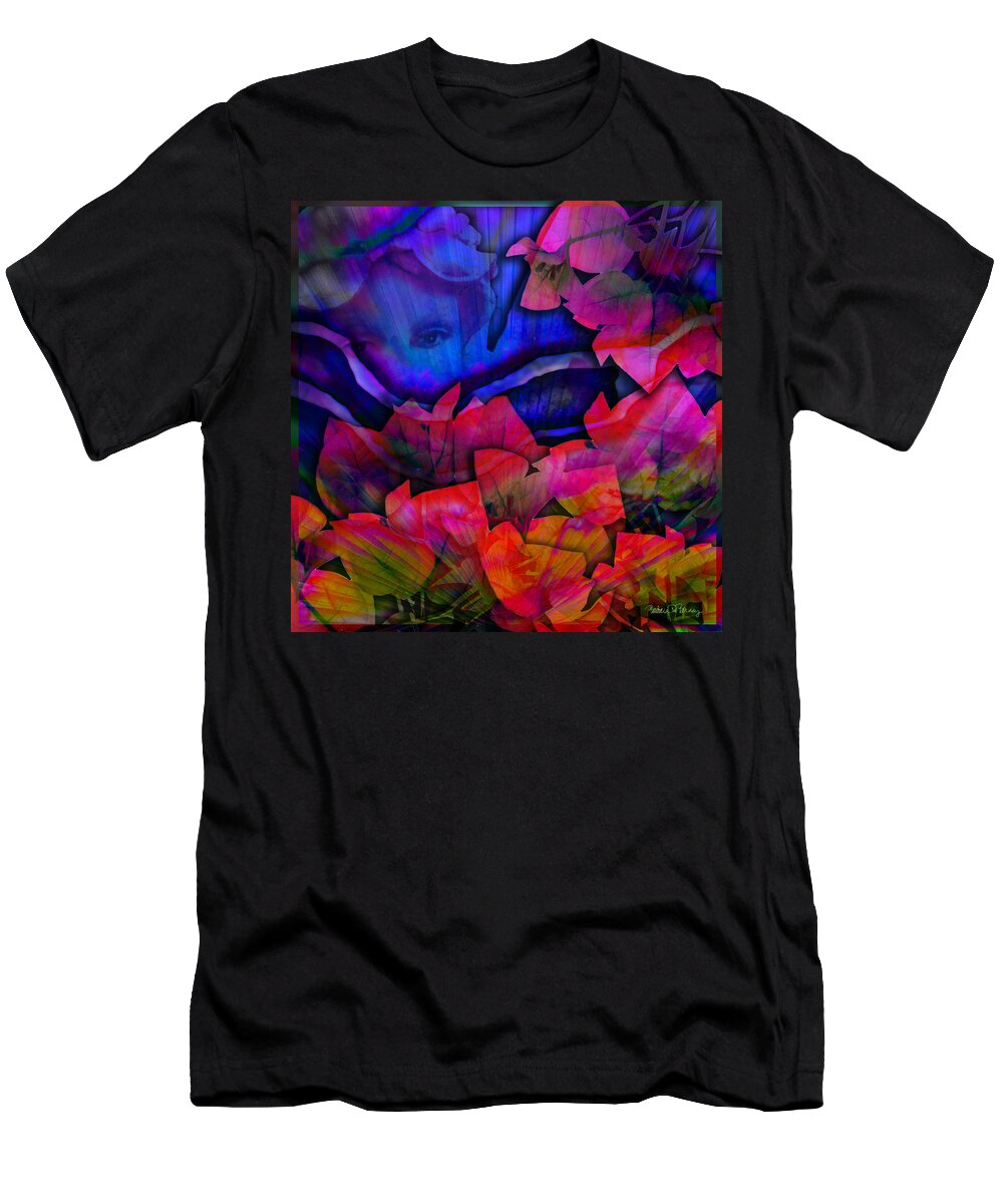 Garden T-Shirt featuring the digital art Garden Angel by Barbara Berney