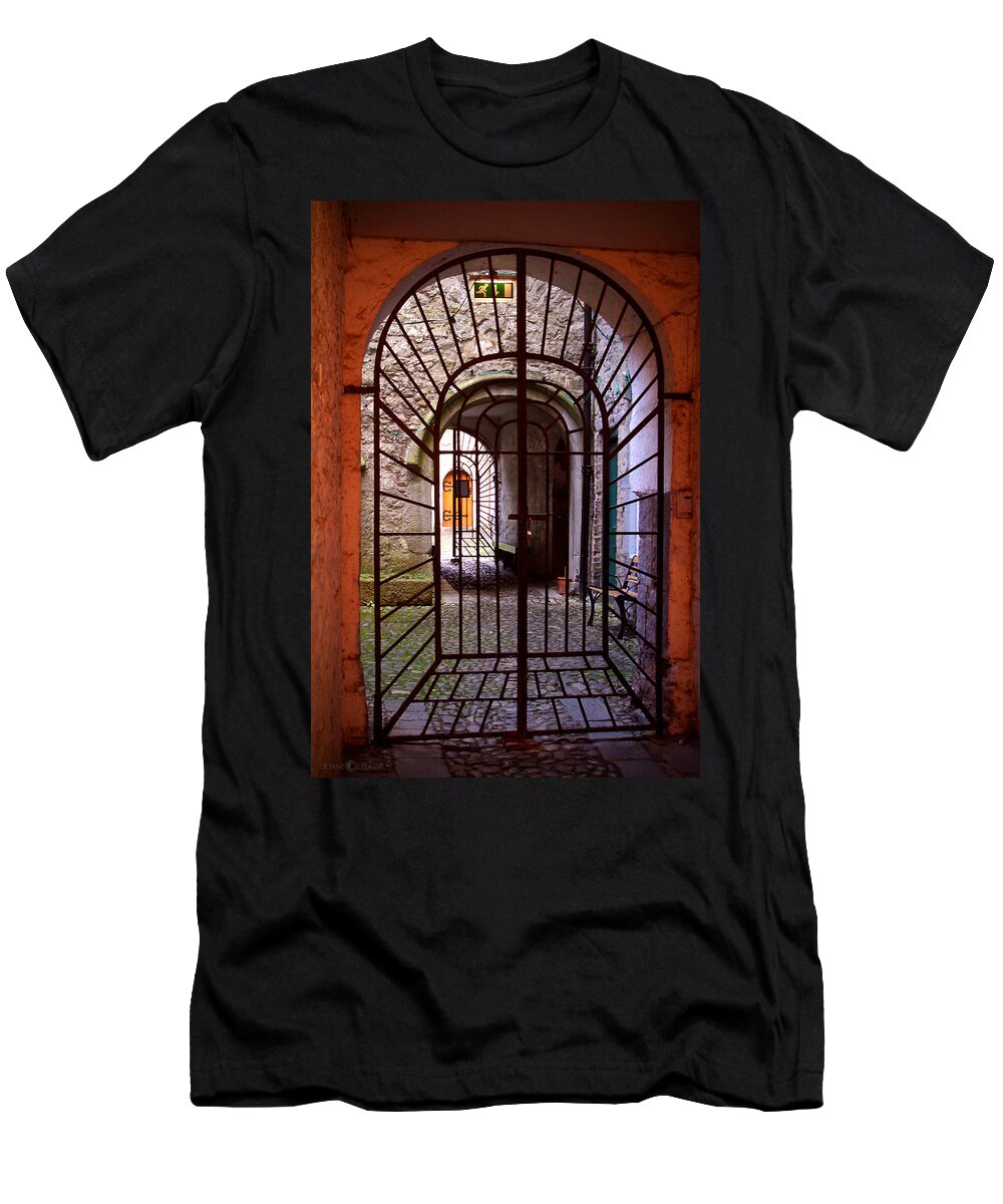 Gate T-Shirt featuring the photograph Gated Passage by Tim Nyberg