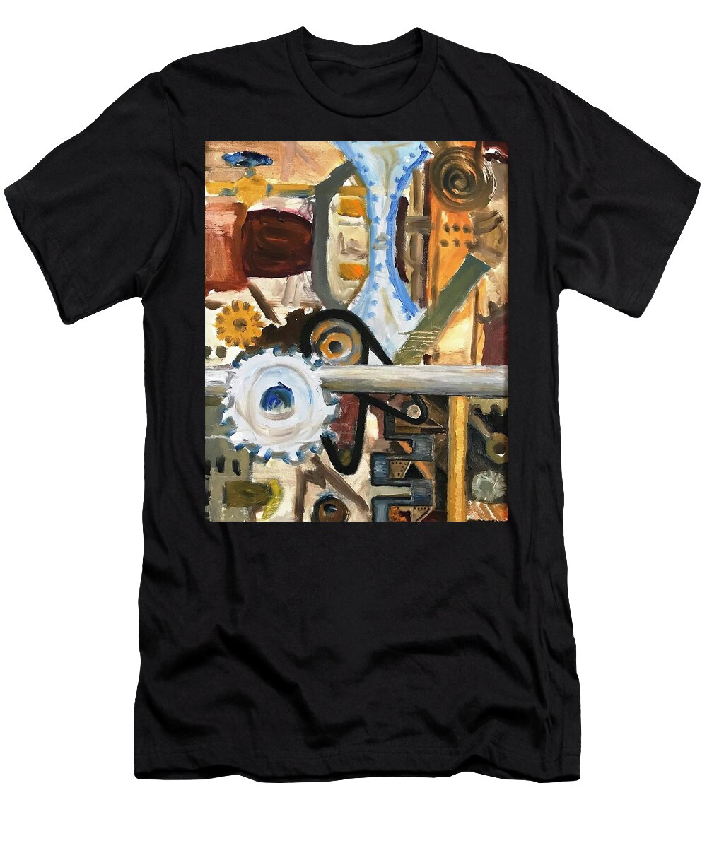 Gears T-Shirt featuring the digital art Gears in the Machine by Rick Adleman