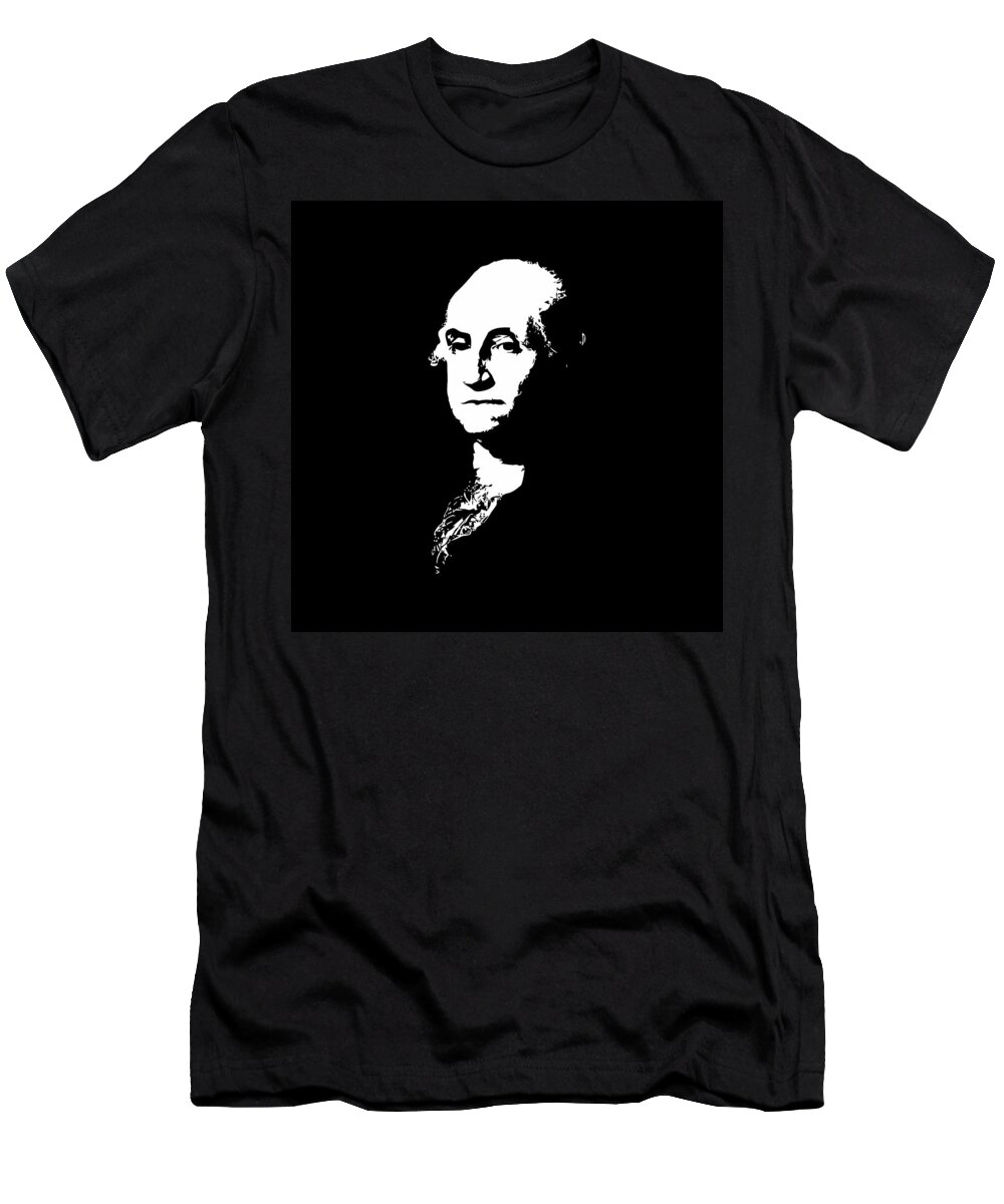 George Washington T-Shirt featuring the digital art George Washington Black and White by War Is Hell Store
