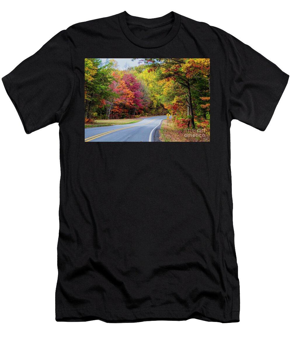 Fall T-Shirt featuring the photograph Georgia Scenic Byway by Barbara Bowen