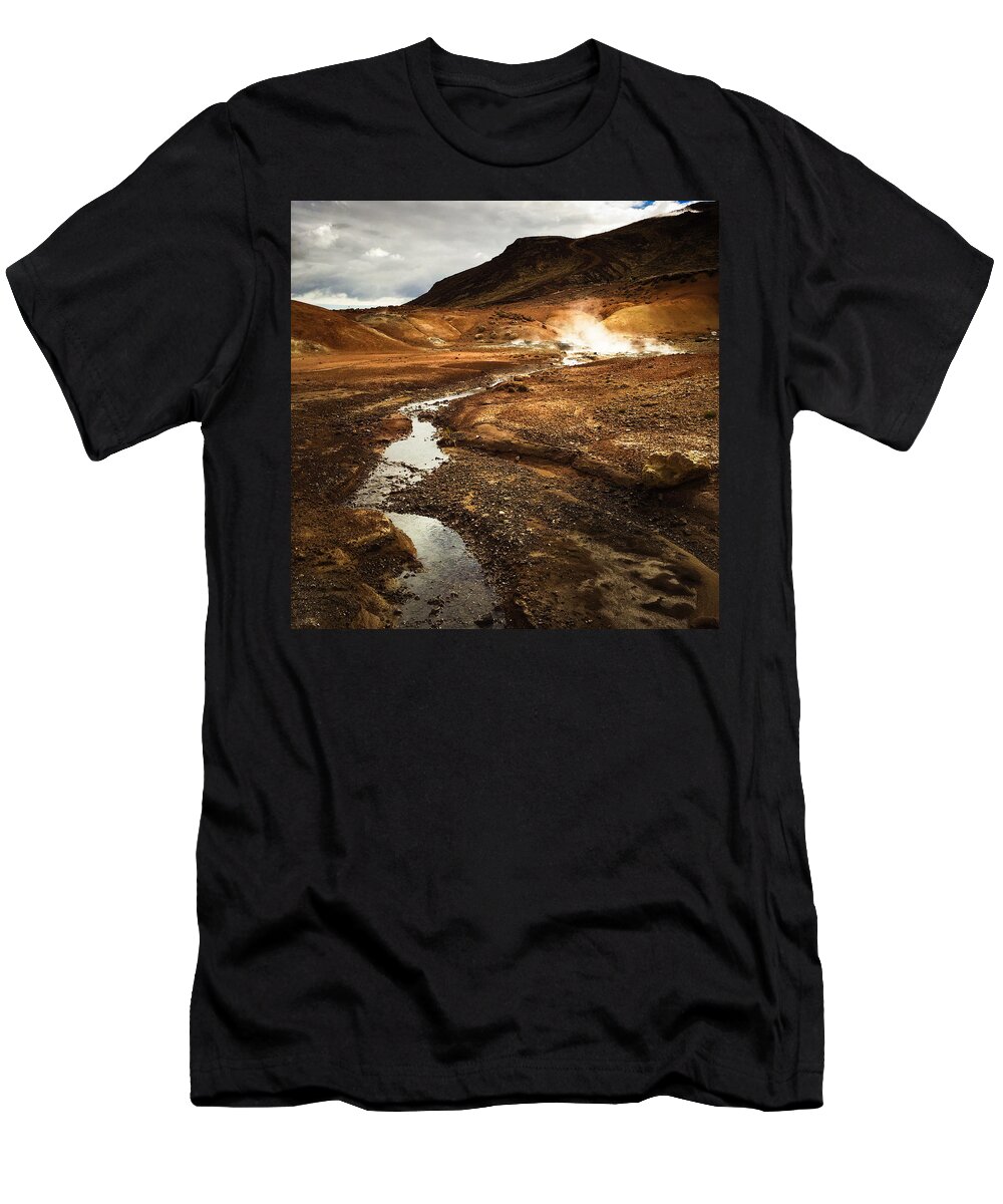 Iceland T-Shirt featuring the photograph Geothermal area Krysuvik in Iceland by Matthias Hauser