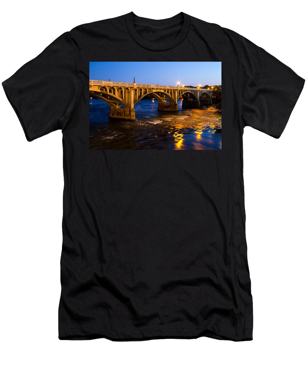 Gervais Street Bridge T-Shirt featuring the photograph Gervais Street Bridge at Twilight by Charles Hite