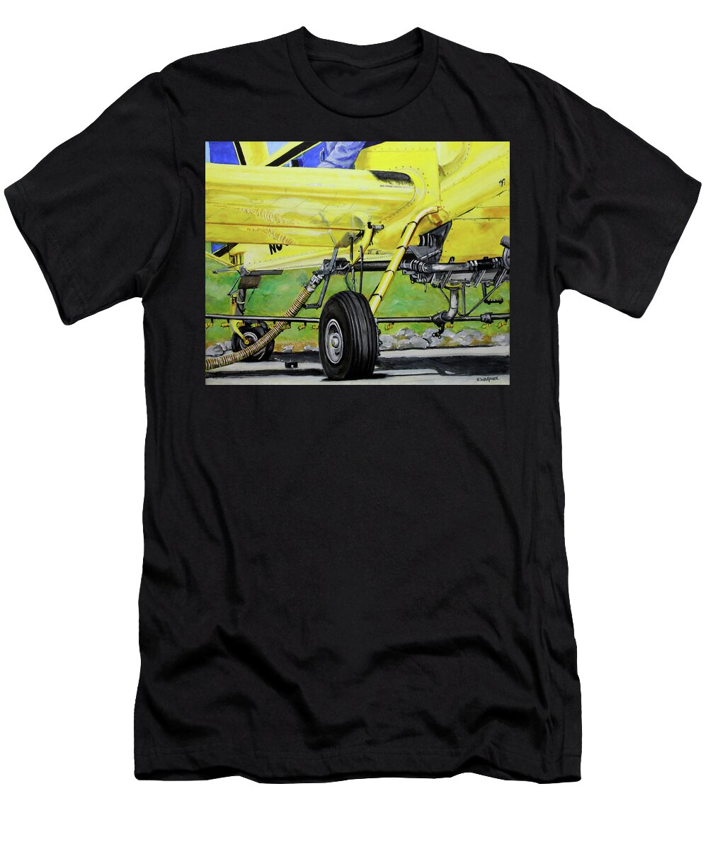 Air Tractor T-Shirt featuring the painting Getting Ready to Fly by Karl Wagner