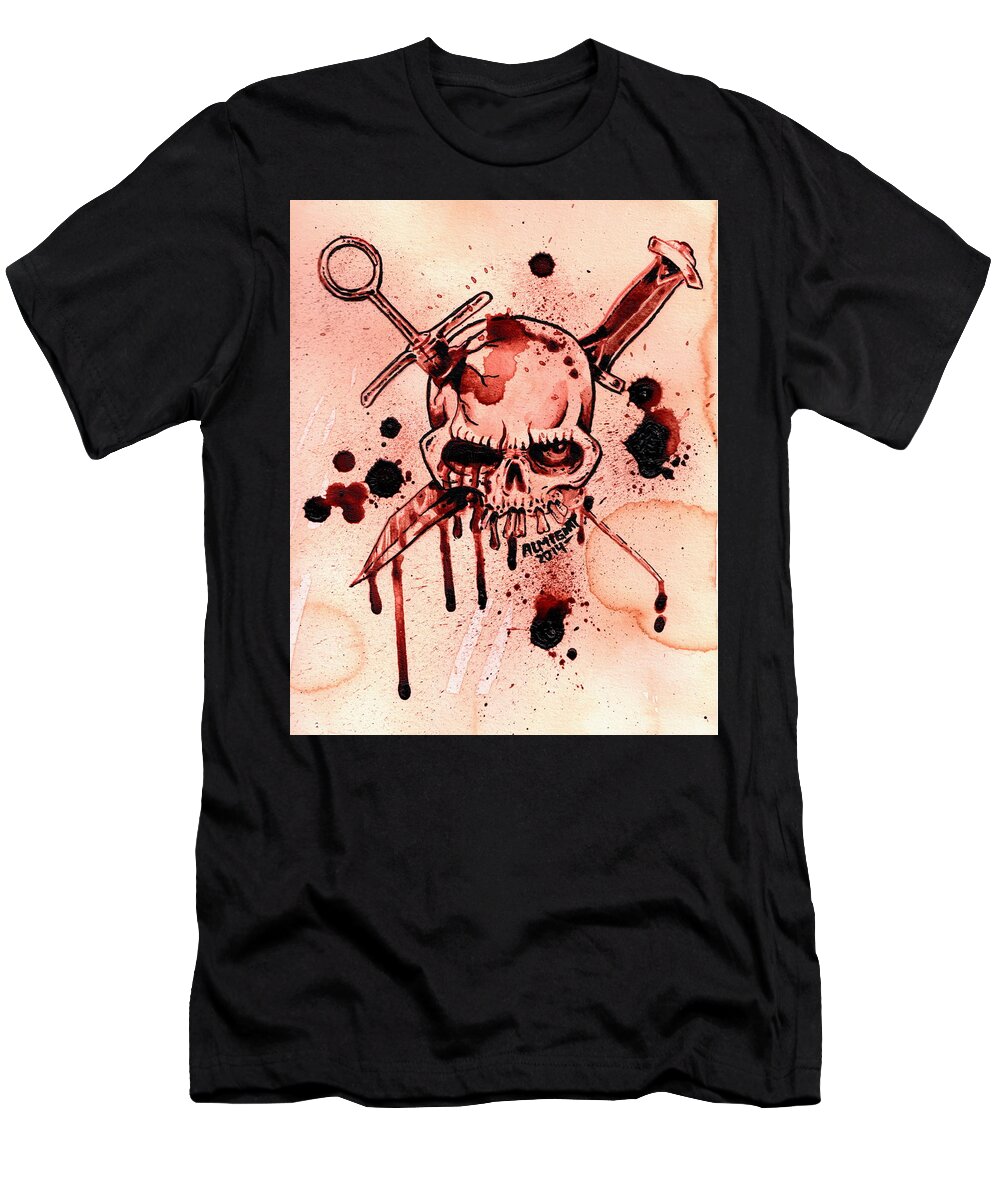  T-Shirt featuring the painting GG Allin / Murder Junkies Logo by Ryan Almighty