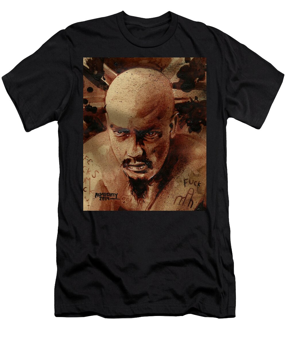 Gg Allin T-Shirt featuring the painting GG Allin by Ryan Almighty
