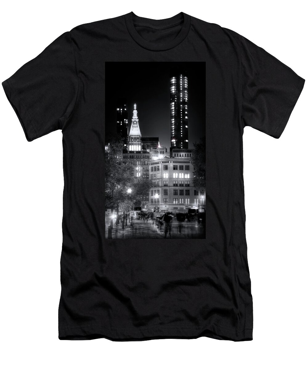 New York City T-Shirt featuring the photograph Ghosts of Union Square by Mark Andrew Thomas