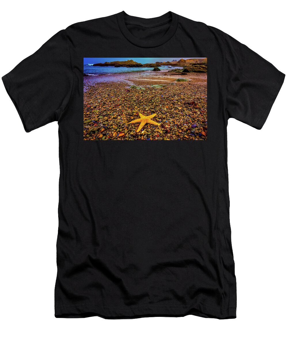 Starfish T-Shirt featuring the photograph Glass Beach Starfish by Garry Gay