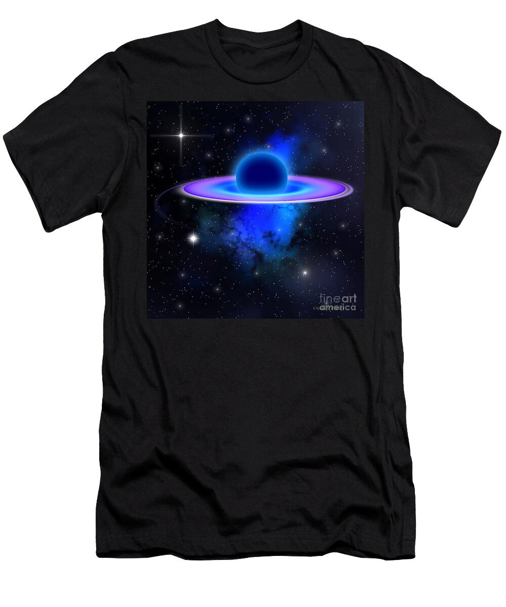 Black Hole T-Shirt featuring the painting Glowing Black Hole by Corey Ford