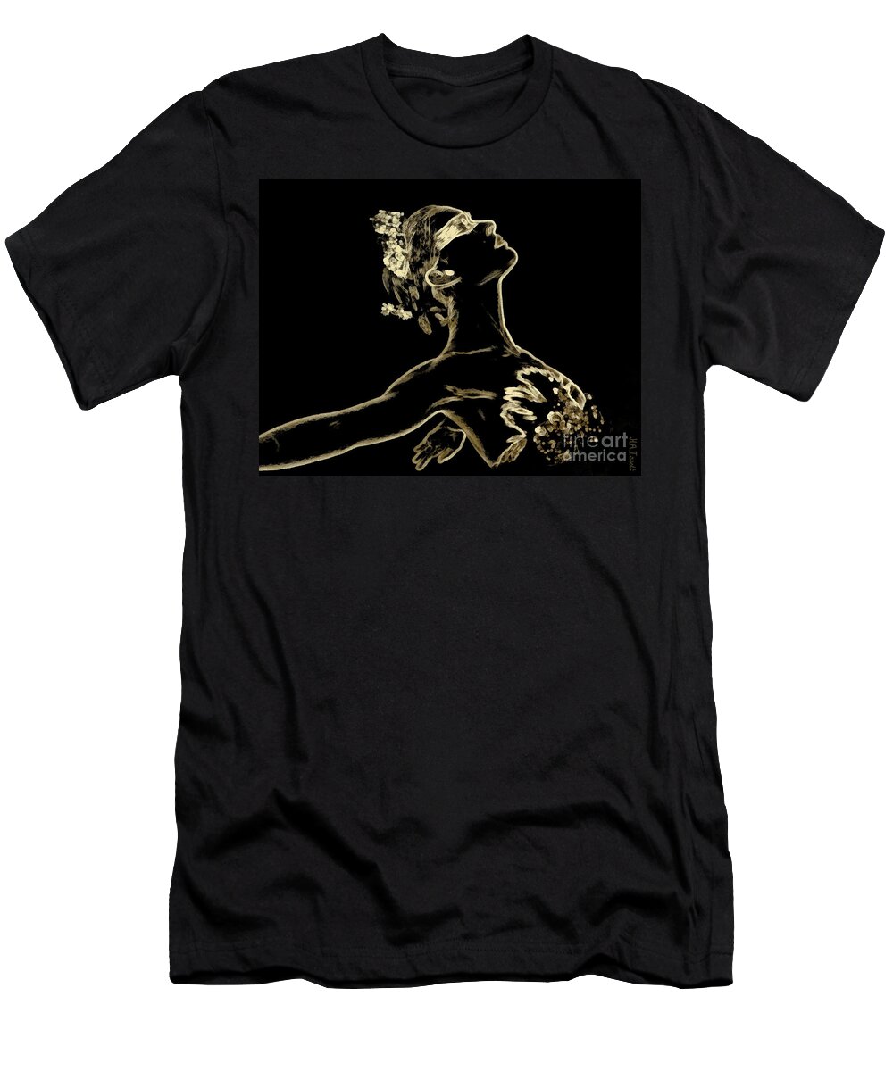 Ballet T-Shirt featuring the digital art Gold Swan by Humphrey Isselt