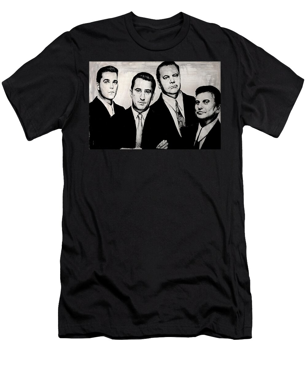 Goodfellas T-Shirt featuring the drawing Goodfellas by Andrew Read