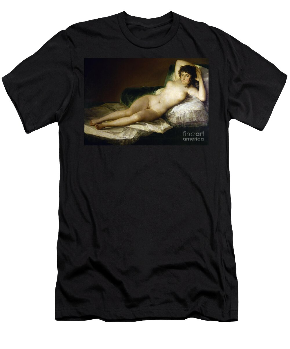 1797 T-Shirt featuring the painting The Nude Maja, c1797 by Francisco Goya