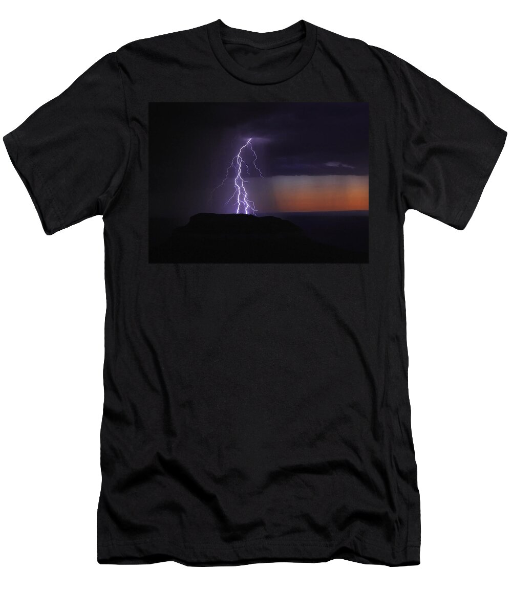 Storm T-Shirt featuring the photograph Grand Canyon Lightning by Michael Just