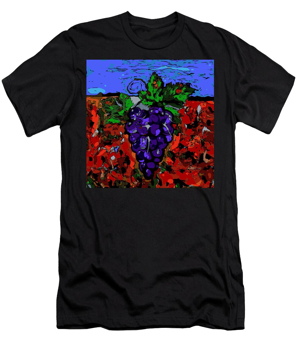 Grapes T-Shirt featuring the digital art Grape Jazz digital by Neal Barbosa